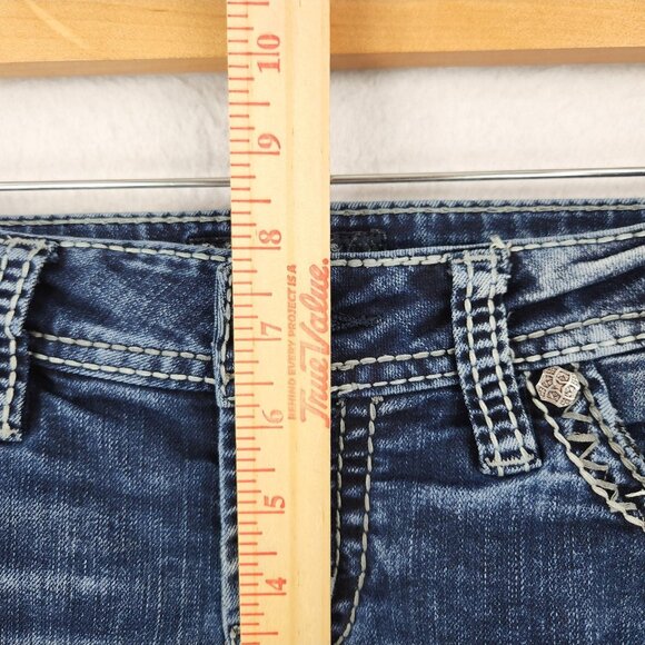 Silver Jeans Womens 29x33 Blue Suki Bootcut Stretch Dark Wash Low Rise Denim - Picture 5 of 15